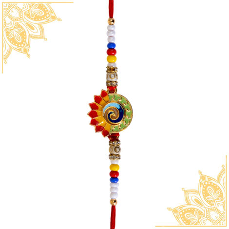 Peacock Colorful Meenakari Rakhi For Brother (BANDHAN)