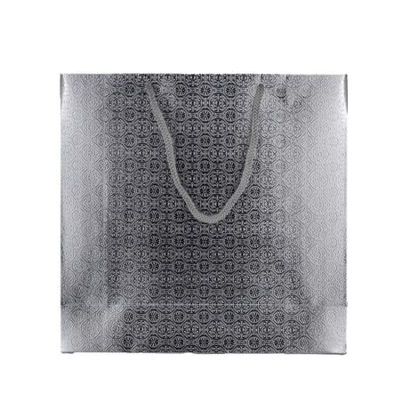 Silver Paper Bag 9 x 9 x 3 Inch - Assorted Design