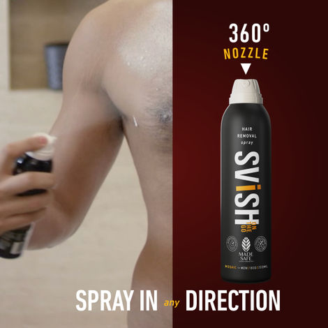 SVISH ON-THE-GO Hair Removal Spray For Men Made Safe Certified