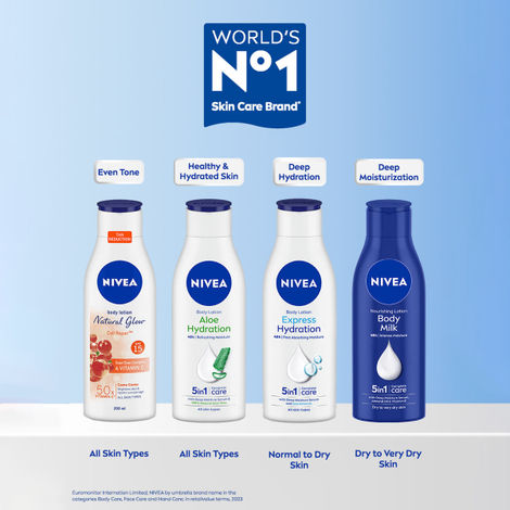 NIVEA Natural Glow Cell Repair Body Lotion For Even Toned & Smooth Skin | SPF 15 & 50 X Vitamin C