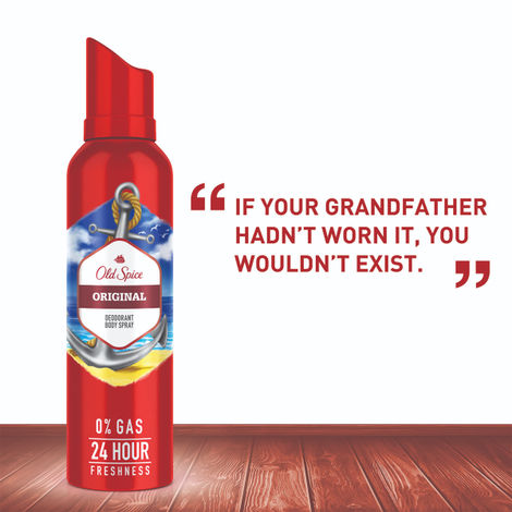 Old Spice Original No Gas 24 Hour Long Lasting Freshness Deodorant Perfume Body Spray For Men
