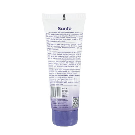 Sanfe Instant Tan & Dead Skin Removal Exfoliating Gel Smooth & Bright Skin