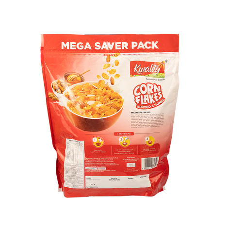 Kwality Corn Flakes With Almond & Honey - Made With Golden Corns