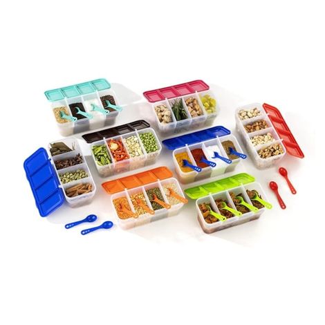 2Mech Kitchen Storage Container With Spoon | 4 Section