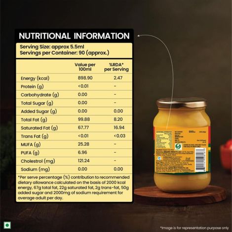 Organic India Pure Cow Ghee, Lab tested on 600+ Parameters, Certified Organic