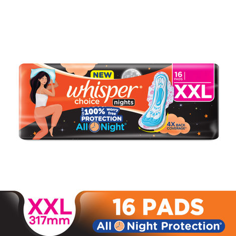 Whisper Choice Ultra Overnight Sanitary Pads | XXL | 16 pcs