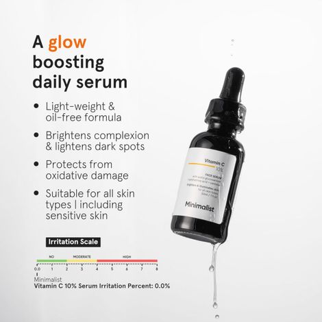 Minimalist Vitamin C 10% Face Serum For For Brighter, Glowing & Healthy Looking Skin