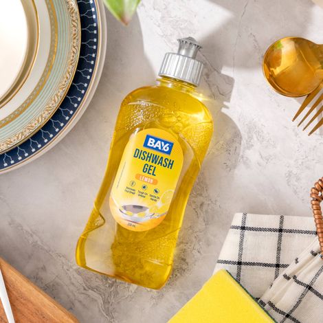 BAY6 Dishwash Gel Liquid Lemon Tough Grease & Foul Smell Removal