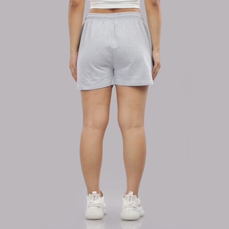 Springman Solid Grey Shorts With Elastic & Drawstring For Women | XL