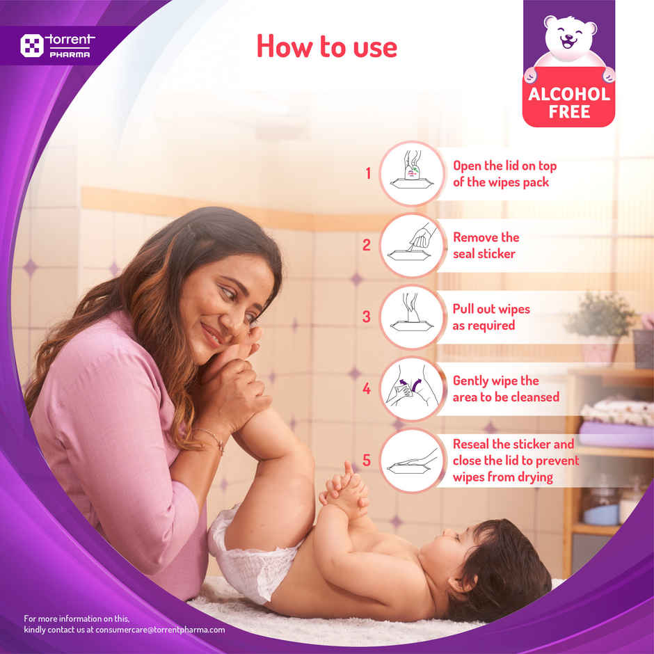 B4 Nappi Wipes Alcohol Free Baby Wipes Enriched With Aloe Vera Neem & Chamomile