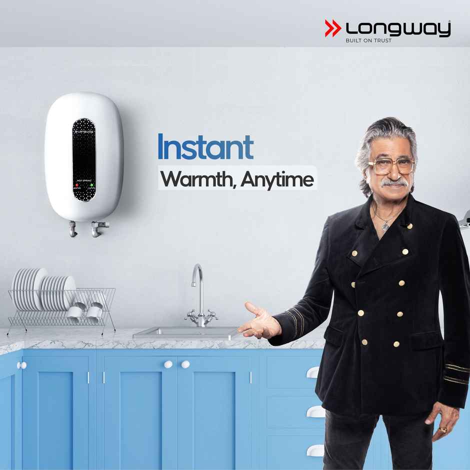 Longway Hotspring Automatic Instant Water Heater with Multiple Safety & ABS Body | 3 Ltr | White