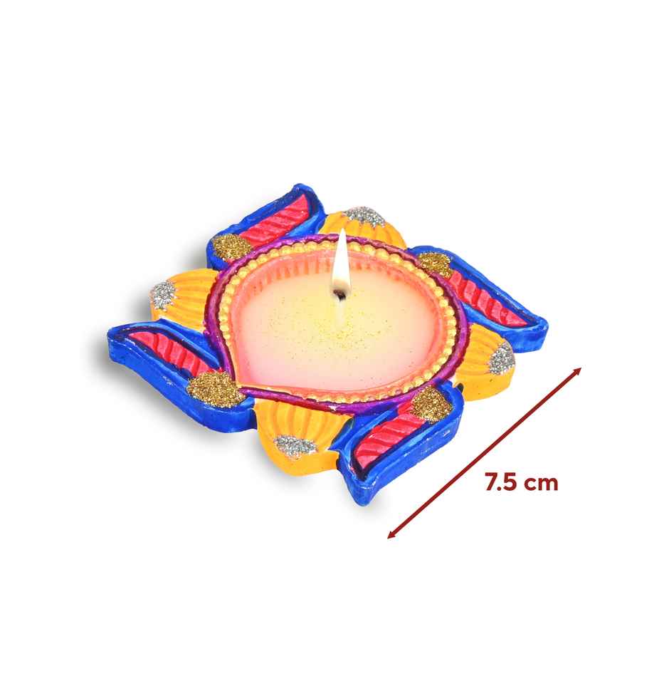 Swastik Diya(2pc) & Fresh Marigold Flower Yellow(100gms) Combo