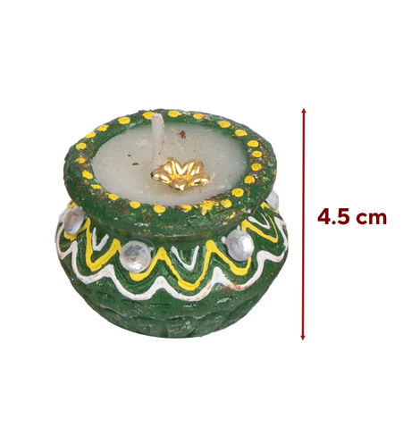 Eco Friendly Shagun Wax Matki | Multicolour | Pack Of 6 | Clay Diya | Mangal Bhawan