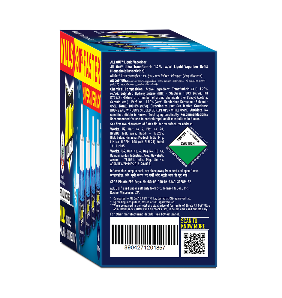 All Out Ultra | 4 Refills | Mosquito Repellent