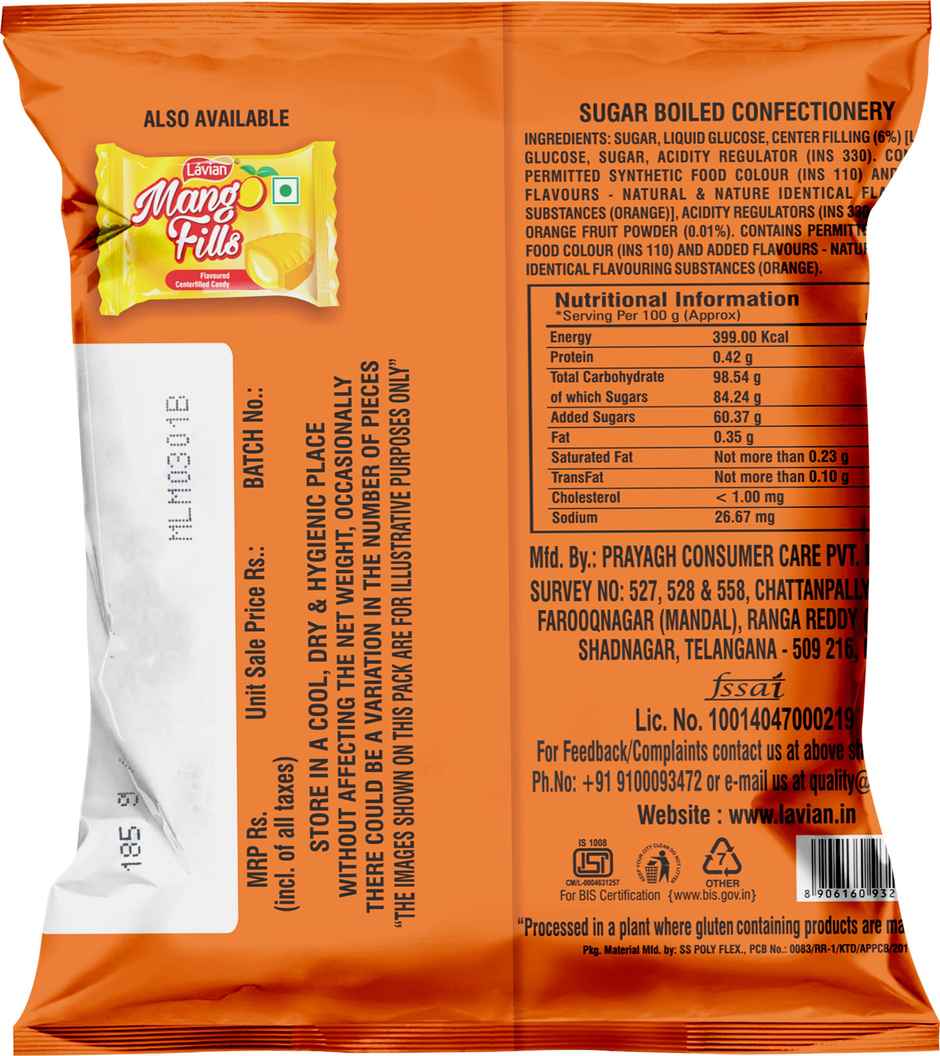 Lavian Center filled Candy Orange