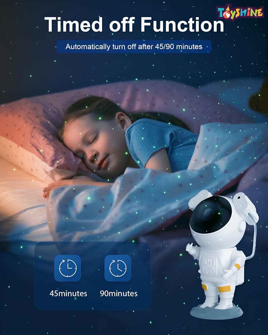 Toyshine Astronaut Space Galaxy Star Projector With Remote And Timer Night Light 360�