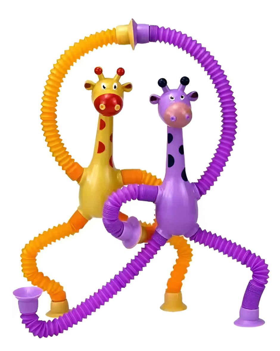 Toyshine Telescopic Suction Cup Giraffe Pop Tube Sensory Learning Toy for Kids 3+