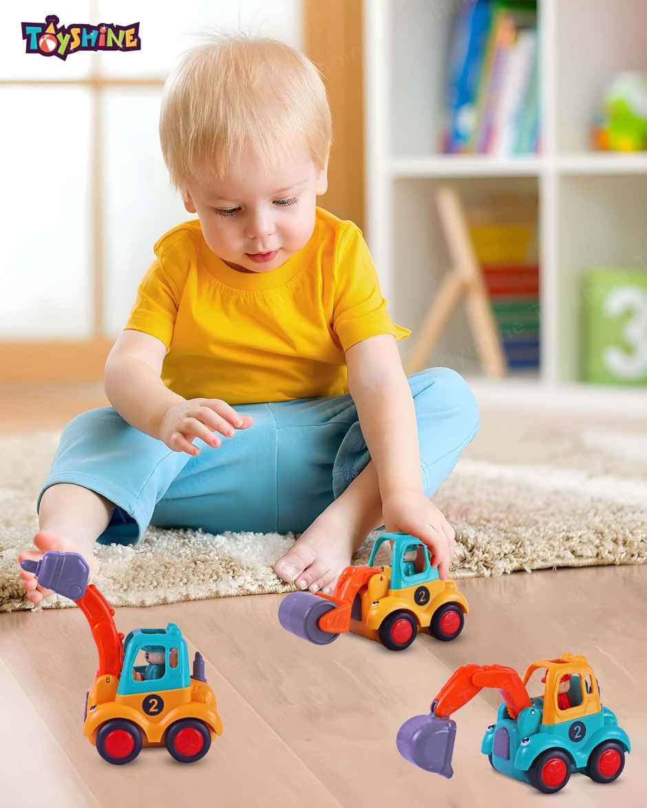 Toyshine Pack Of 3 Friction Powered Construction Vehicle Automobile Car Toy Set