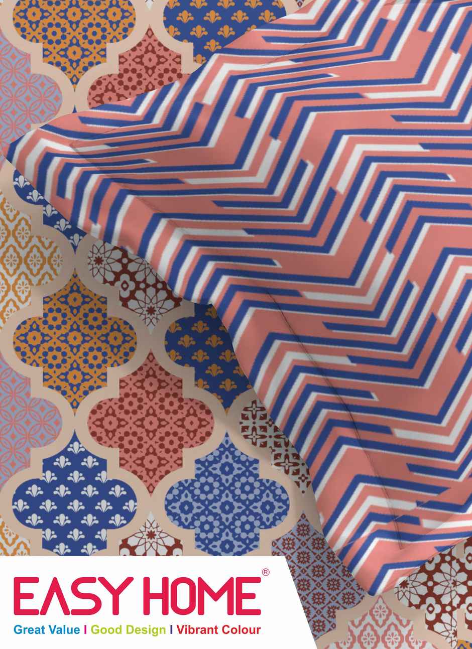 Superspun 120 Tc-Cotton Rich-Easy Home- Dbl- 220 x 240- D:23123 - Assorted