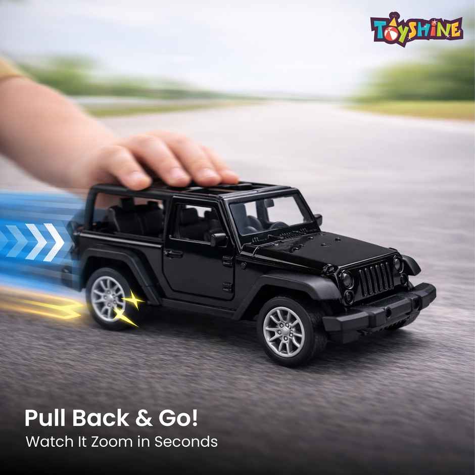 Toyshine 1:32 Scale Diecast Thar Vehicle with Pull Back & Opening Doors - Black