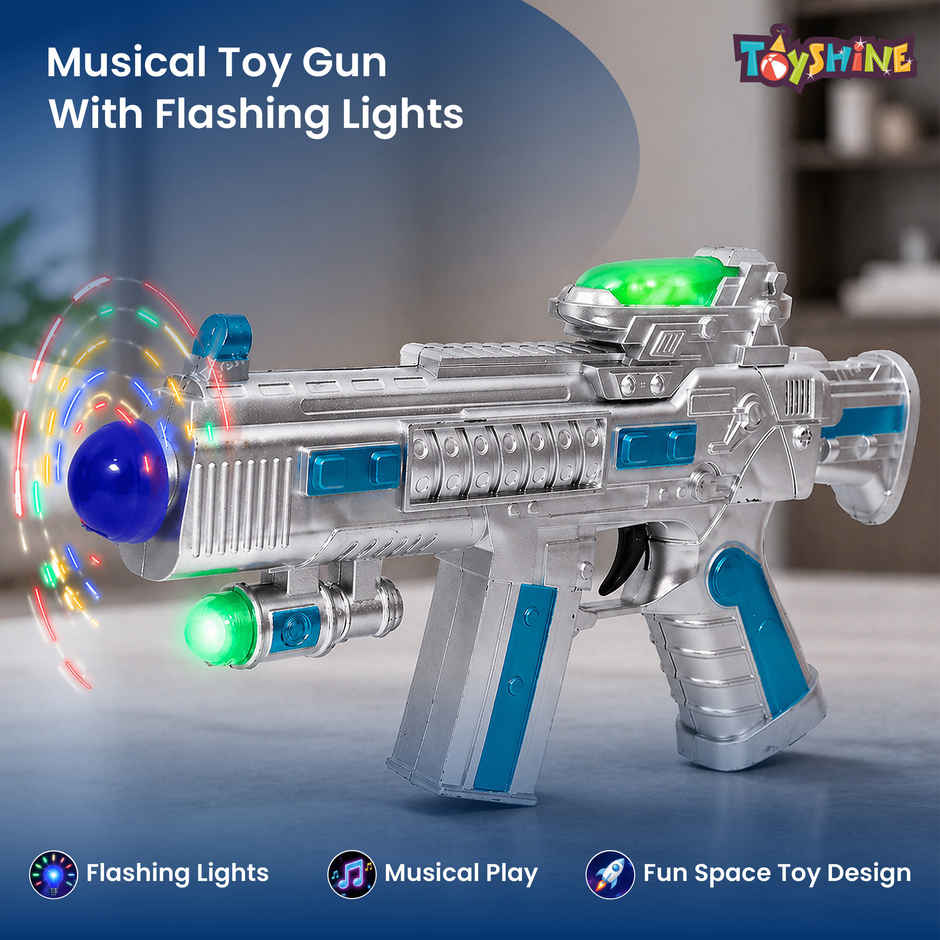 Toyshine Space Musical Toy Gun For Kids With Flashing Lights - Assorted