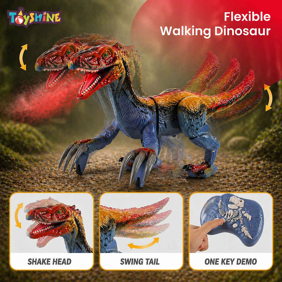 Toyshine Rc Therizinosaurus Dinosaur Toy With Lights and Sound | 3-12 Years
