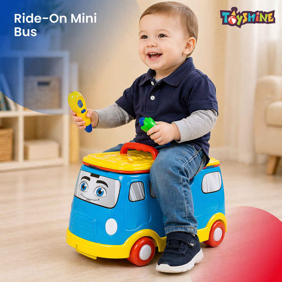 Toyshine 2 In 1 Doctor Vehicle Mini Bus Baby Ride On and Doctor Play 16 Pc Set For Kids Ages 3+