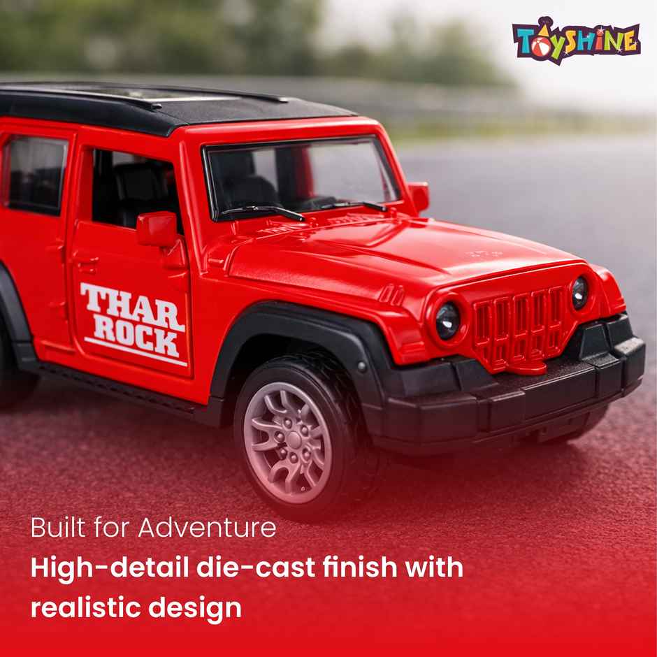 Toyshine 1:32 Scale Diecast Thar Vehicle with Pull Back & Opening Doors - Red
