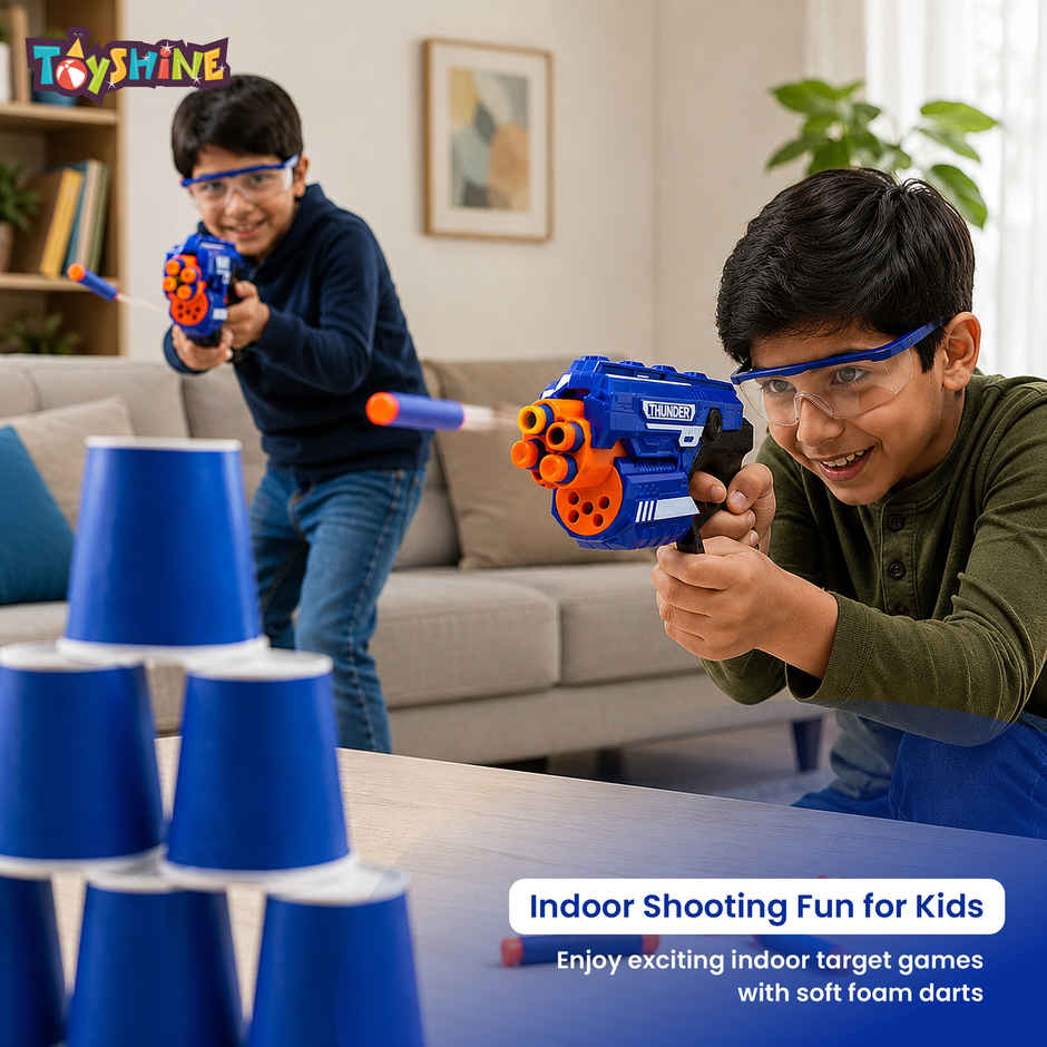 Toyshine Long-Range Foam Blaster Gun Toy with 10 Bullets | Safe & Multicolor Fun | Toy Gun
