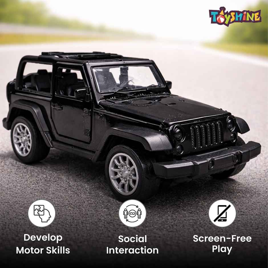 Toyshine 1:32 Scale Diecast Thar Vehicle with Pull Back & Opening Doors - Black