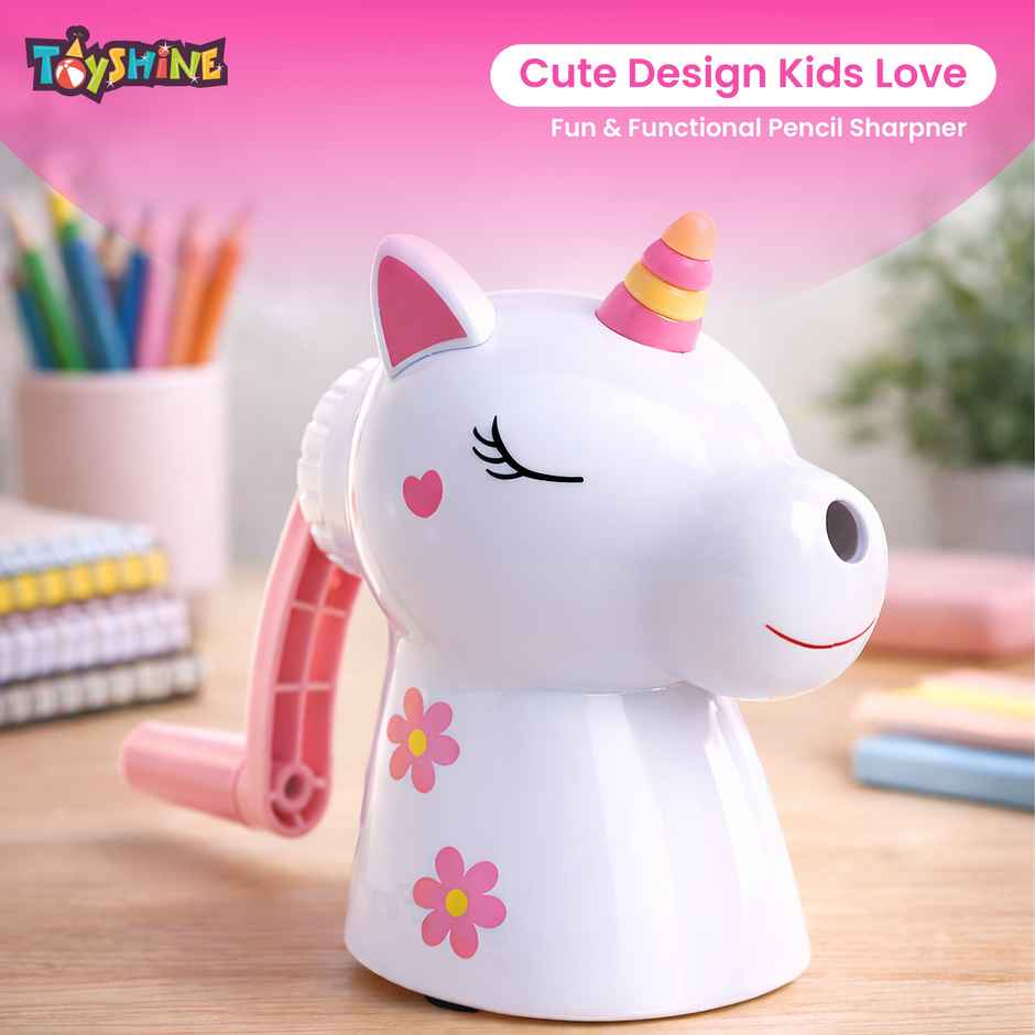 Toyshine Unicorn Pencil Sharpeners Manual for Kids and Artists | White