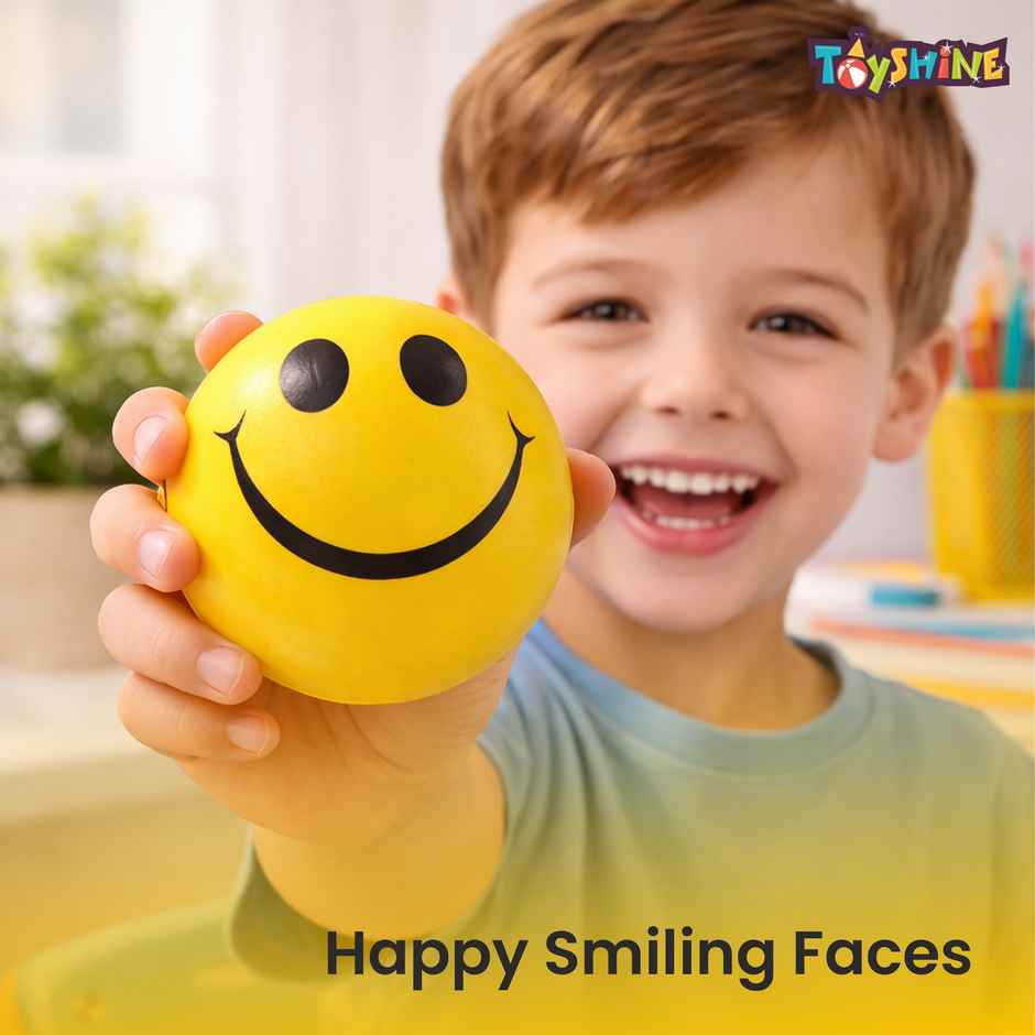 Toyshine 12 Smiley Squeeze Sponge Balls| For Stress Relief | Therapy | And Party Fun