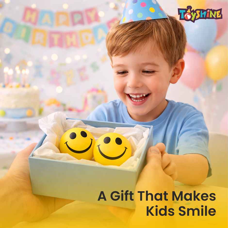 Toyshine 12 Smiley Squeeze Sponge Balls| For Stress Relief | Therapy | And Party Fun