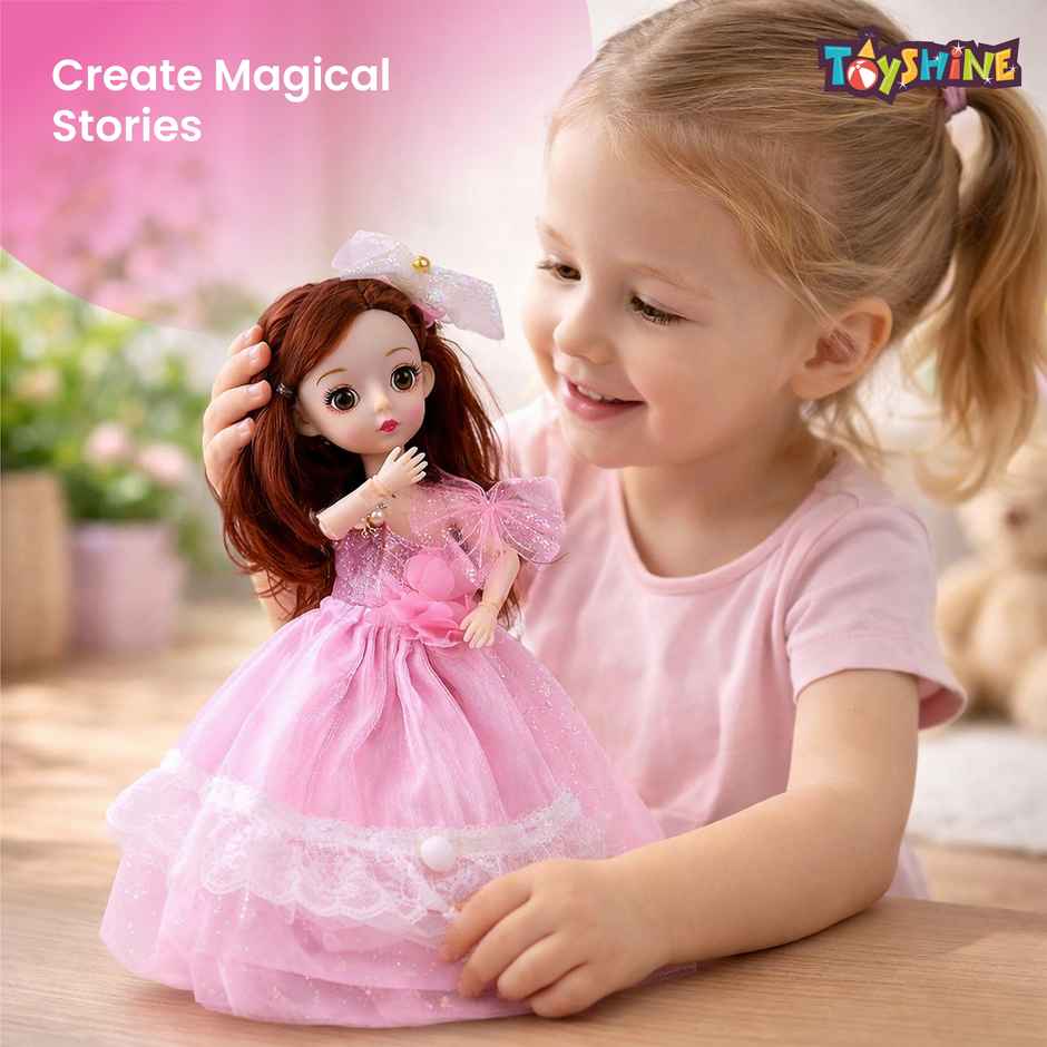 Toyshine 9 Inch Alia Doll In Wedding Dress | Pink | Pretend Play Toy