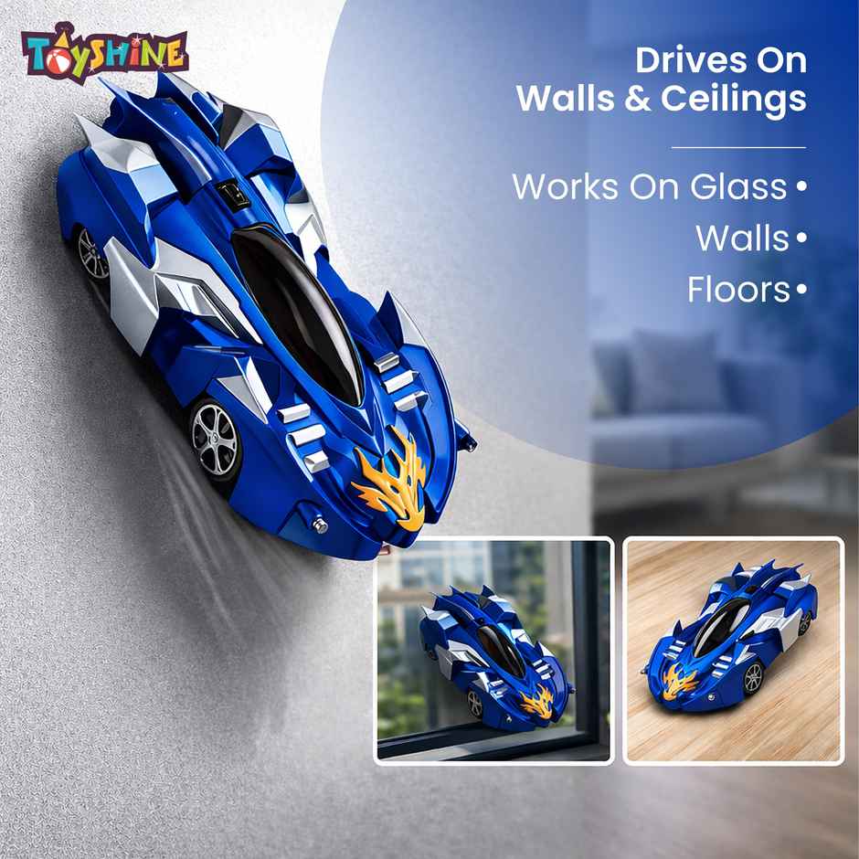 Toyshine Gravity Defying Rc Car Wall Climbing Remote Control Anti Ceiling Racing Toy - Assorted