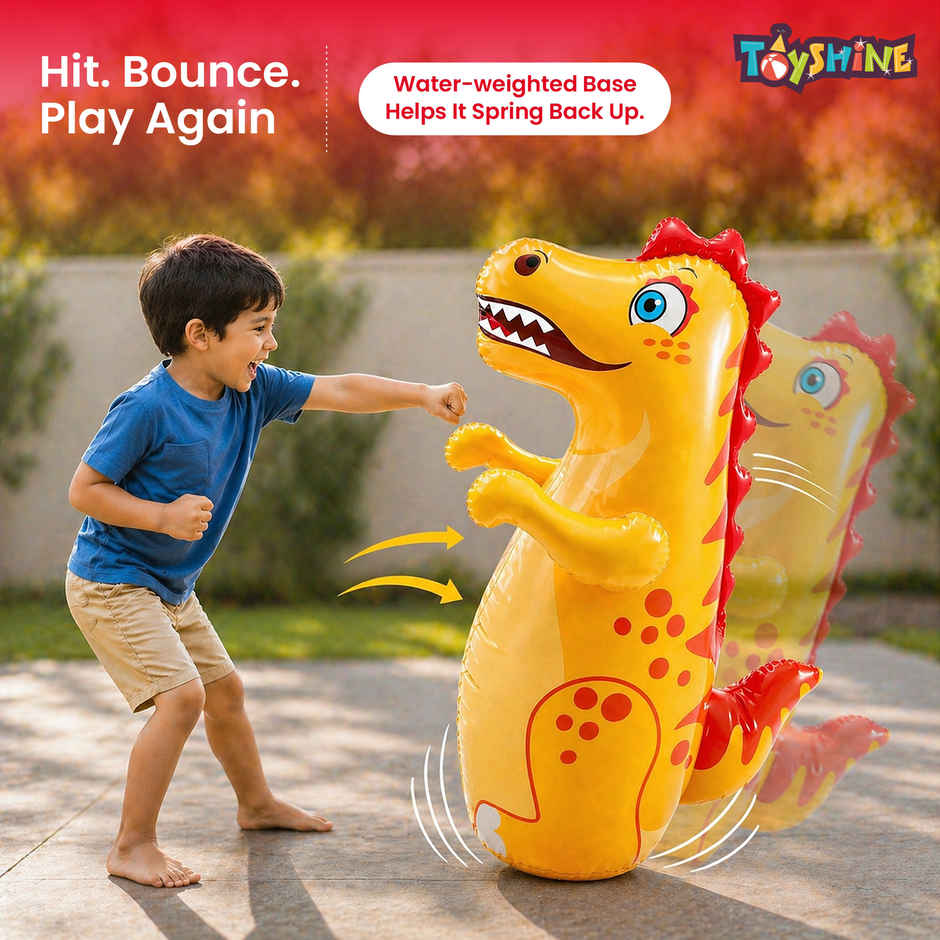 Toyshine Inflatable Hit Me Bop Bag Boxing Toy for Kids (Color and Design May Vary)