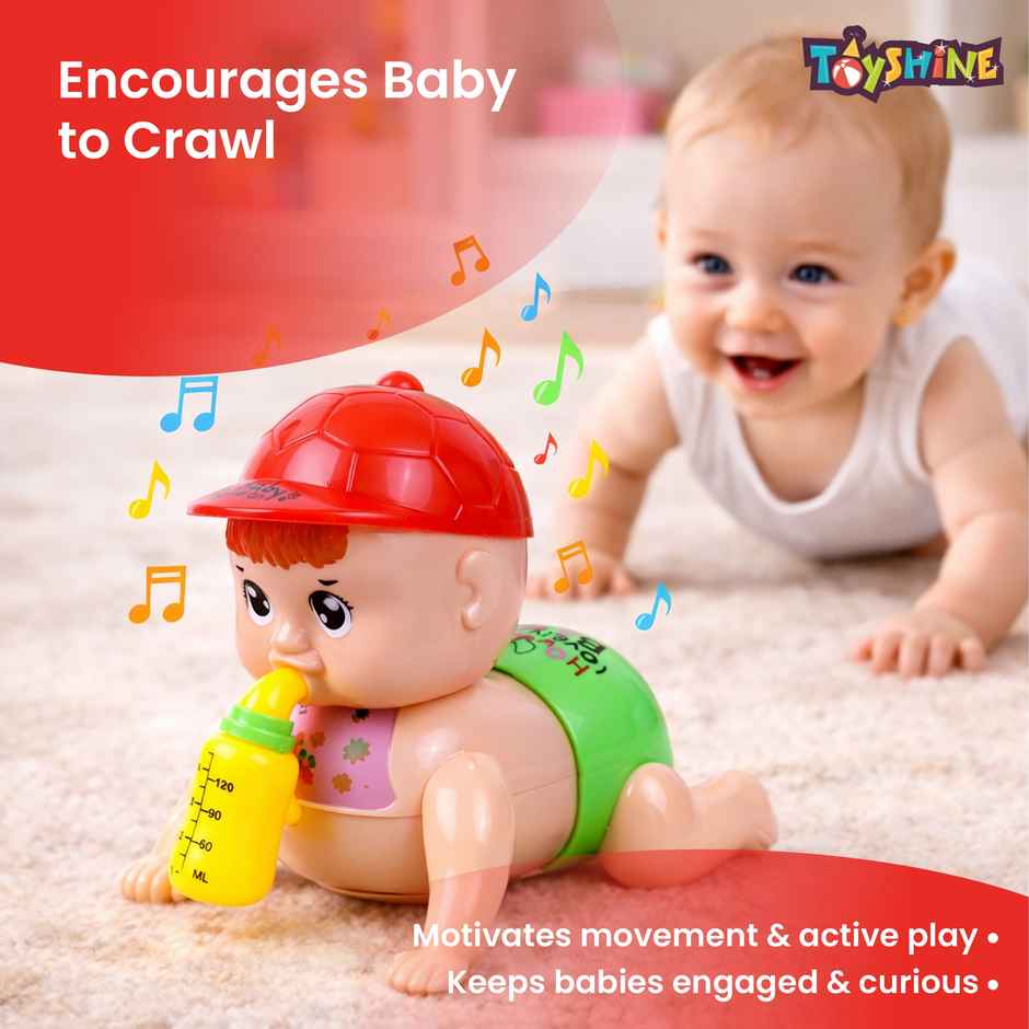 Toyshine Battery Powered Crawling Baby Toy with Lights & Sounds - Interactive Fun for Kids