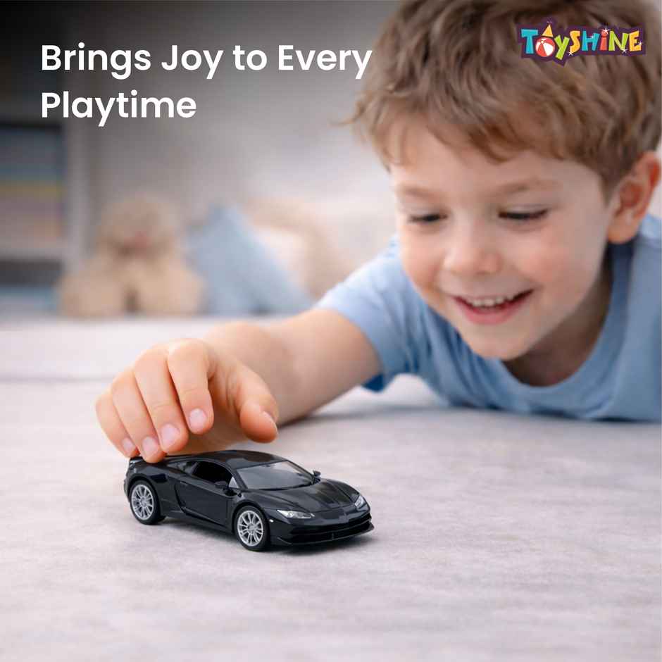 Toyshine 1:32 Scale Die Cast Sports Model Vehicle Toy Car With Pull Back, Black