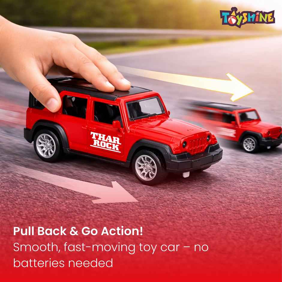 Toyshine 1:32 Scale Diecast Thar Vehicle with Pull Back & Opening Doors - Red