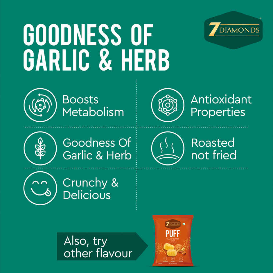 7 Diamonds Roasted Garlic & Herb Flavour Puff