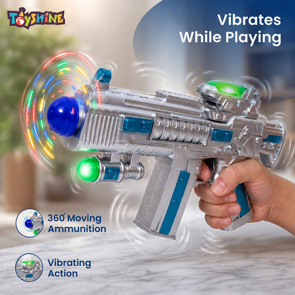 Toyshine Space Musical Toy Gun For Kids With Flashing Lights - Assorted