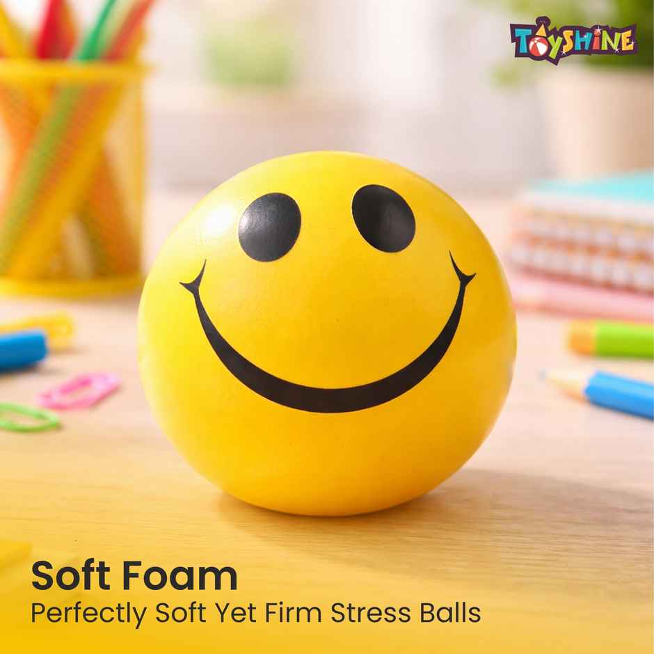 Toyshine 12 Smiley Squeeze Sponge Balls| For Stress Relief | Therapy | And Party Fun