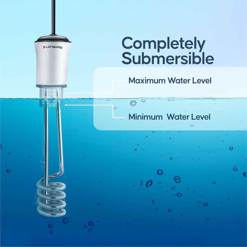 Longway LWIR01 1500W Immersion Heater | Waterproof, Shockproof, Fast Heating | ISI Certified