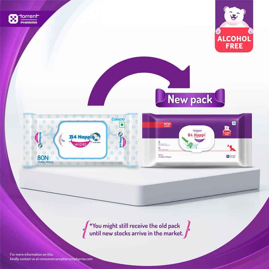 B4 Nappi Wipes Alcohol Free Baby Wipes Enriched With Aloe Vera Neem & Chamomile