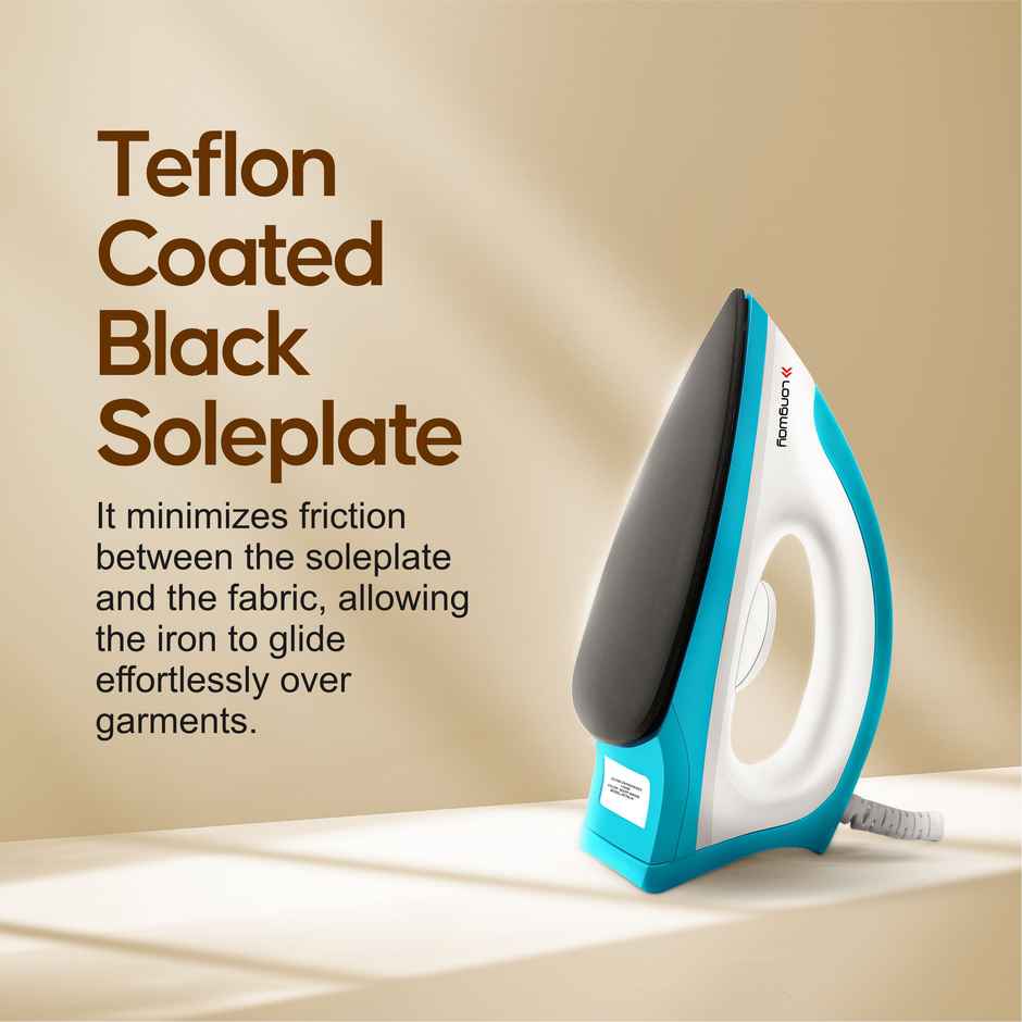 Longway Kwid Light Weight Non-Stick Teflon Coated Dry Iron, Electric Iron(1100 Watt, Blue)