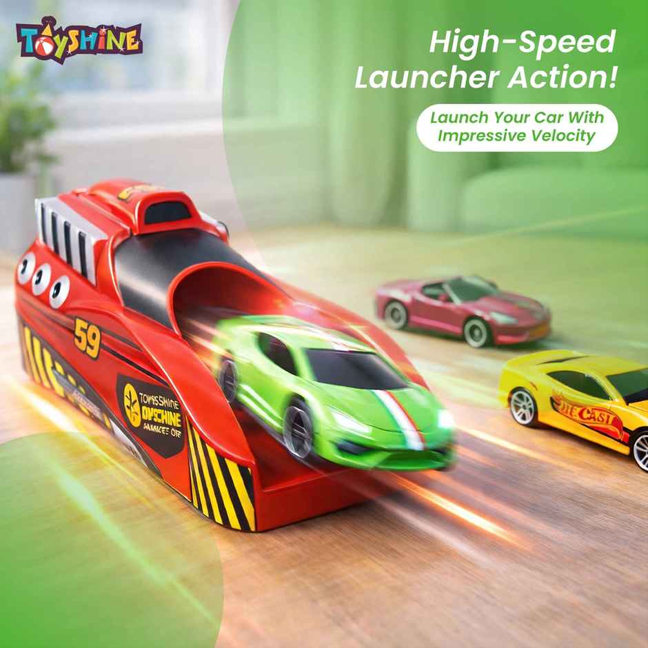 Toyshine Rapid Launcher Play Set Toy With 3 Die Cast Metal Cars Toddler Racing Car Quick Action (Colour May Vary)