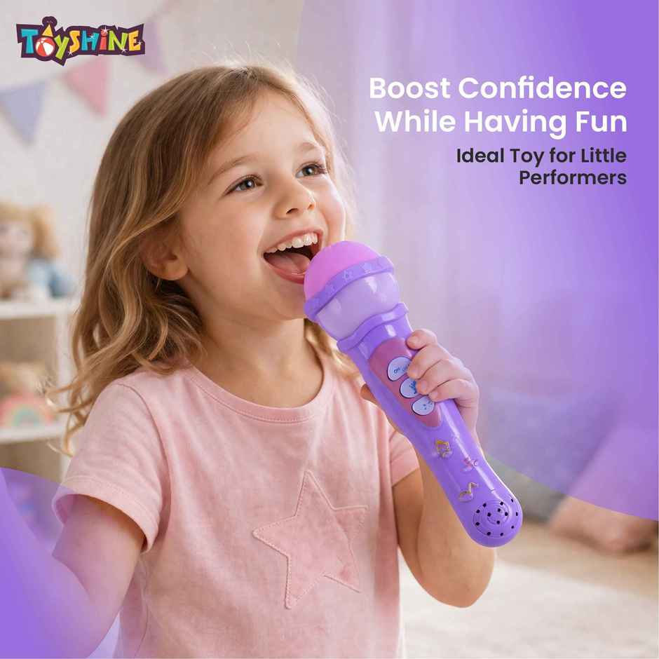 Toyshine Musical Microphone Singing Mic Toy With Lights and Clear Sound | Purple