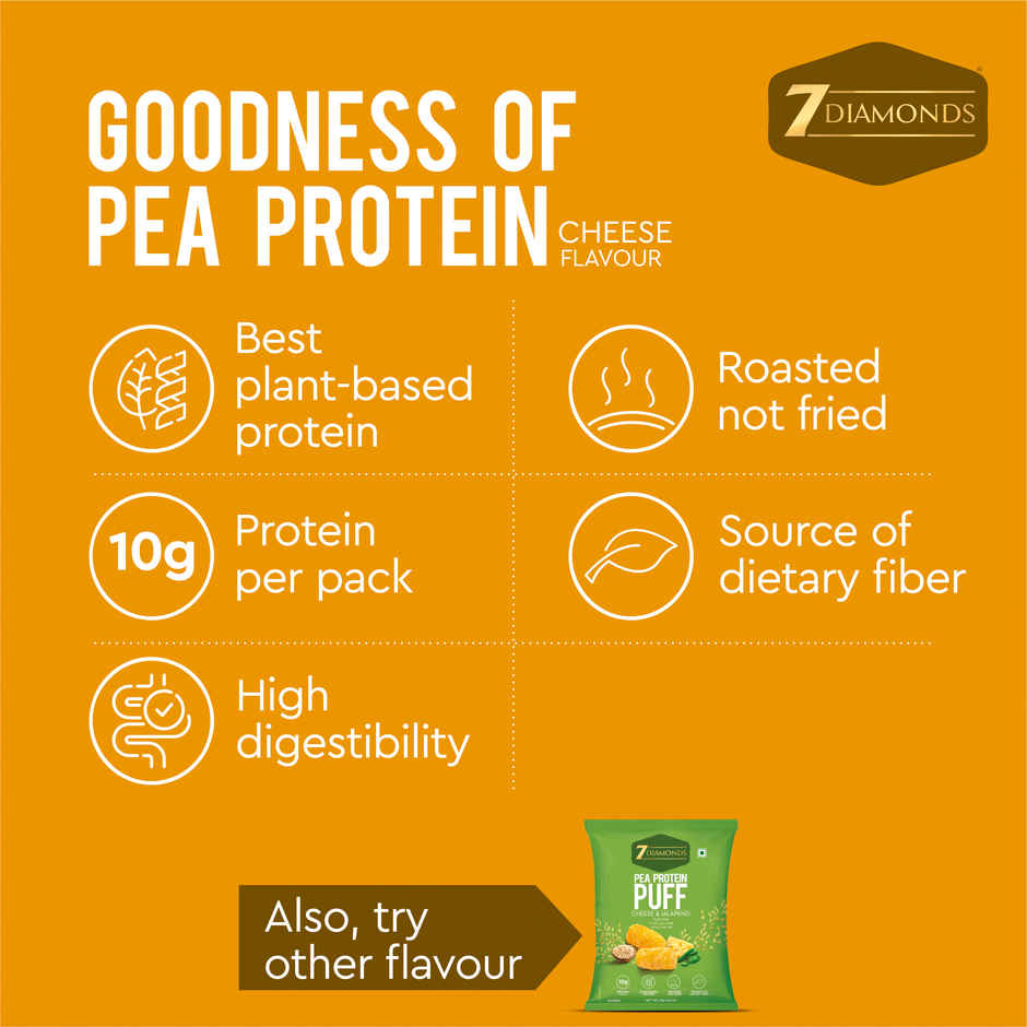7 Diamonds Roasted Cheese Flavour Pea Protein Puff