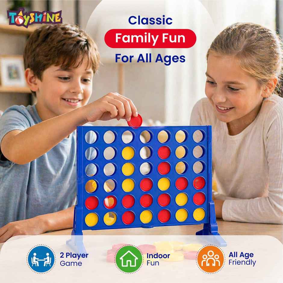 Toyshine 4 In A Row Connect Exciting Strategy Game For 2 Players Indoor Family Fun Game | 3+ Years