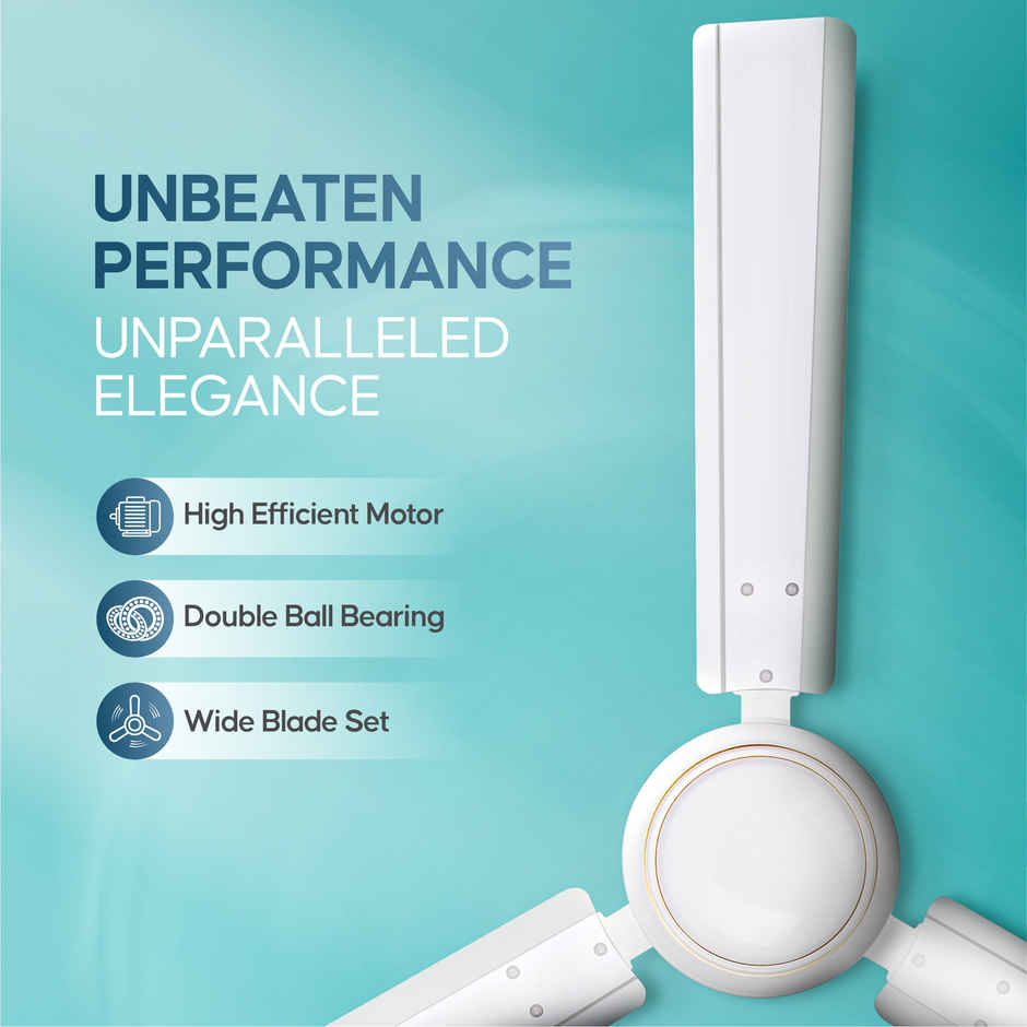 Longway Nexa P1 1200 mm/48 inch Ultra High Speed 3 Blade Anti-Dust Star Rated Ceiling Fan, White